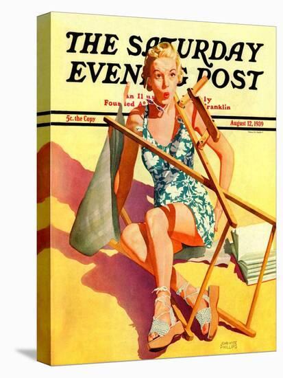 "Broken Beach Chair," Saturday Evening Post Cover, August 12, 1939-John Hyde Phillips-Premier Image Canvas