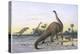 Brontosaurus Attacked by Allosaurus-Wilhelm Kuhnert-Premier Image Canvas