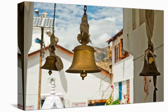 Bronze Bells in Front of Buddhist Temple. India-Perfect Lazybones-Premier Image Canvas