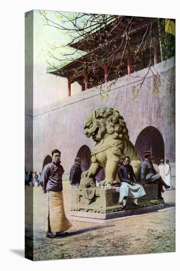 Bronze Lion, Entrance to the Imperial Palace, Peking, China, C1930S-Underwood-Premier Image Canvas