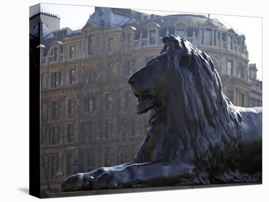 Bronze Lion Statue by Sir Edwin Landseer, Trafalgar Square, London, England, United Kingdom, Europe-Peter Barritt-Premier Image Canvas