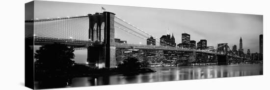 Brooklyn Bridge across the East River at Dusk, Manhattan, New York City, New York State, USA-null-Premier Image Canvas