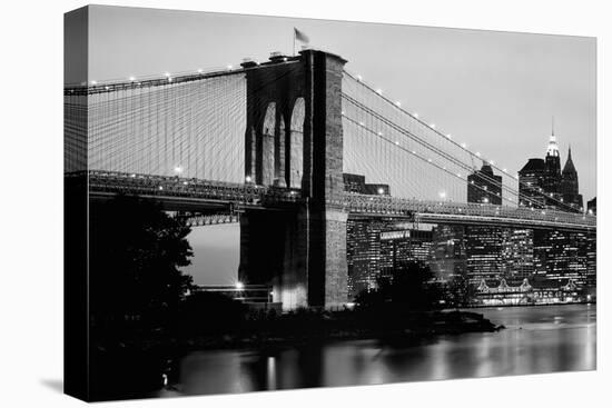 Brooklyn Bridge across the East River at dusk, Manhattan, New York City, New York State, USA-null-Premier Image Canvas