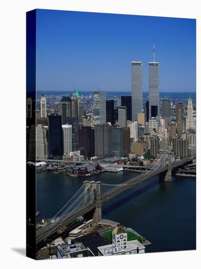 Brooklyn Bridge and East River, NYC-Mark Gibson-Premier Image Canvas