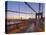Brooklyn Bridge and Manhattan Bridge Beyond, Manhattan, New York-Alan Copson-Premier Image Canvas