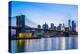 Brooklyn Bridge and Manhattan skyline at sunset, New York City, New York, USA, North America-Fraser Hall-Premier Image Canvas