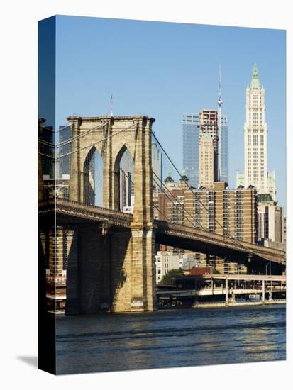 Brooklyn Bridge and Manhattan Skyline, New York City, New York, USA-Amanda Hall-Premier Image Canvas