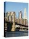 Brooklyn Bridge and Manhattan Skyline, New York City, New York, USA-Amanda Hall-Premier Image Canvas