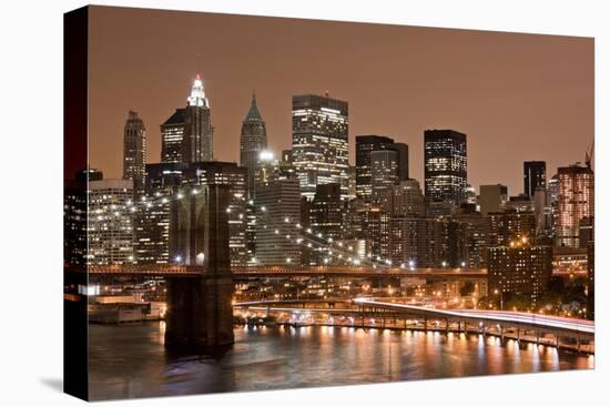 Brooklyn Bridge and Manhattan Skyline, New York City-Paul Souders-Premier Image Canvas