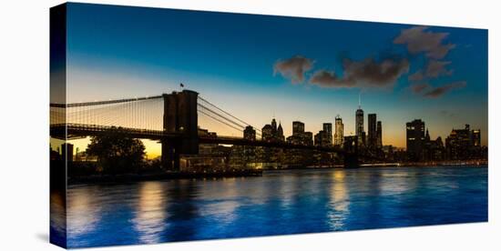 Brooklyn Bridge and Manhattan Skyline, NY, NY at Sunset-null-Premier Image Canvas