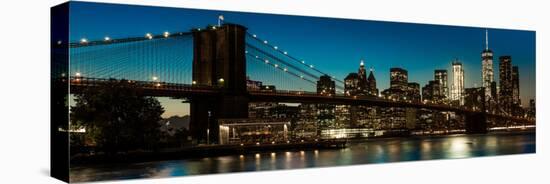 Brooklyn Bridge and Manhattan Skyline, NY, NY at Sunset-null-Premier Image Canvas