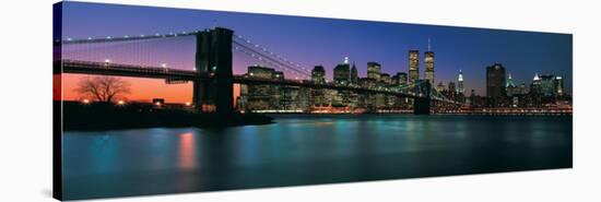 Brooklyn Bridge at Night-null-Stretched Canvas