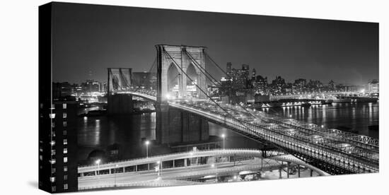 Brooklyn Bridge at Night-Philip Gendreau-Stretched Canvas