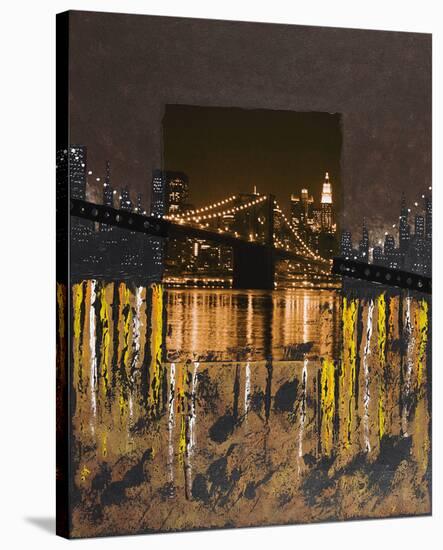 Brooklyn Bridge at Night-Mauro Baiocco-Stretched Canvas
