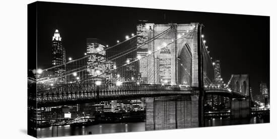 Brooklyn Bridge at Night-Jet Lowe-Stretched Canvas