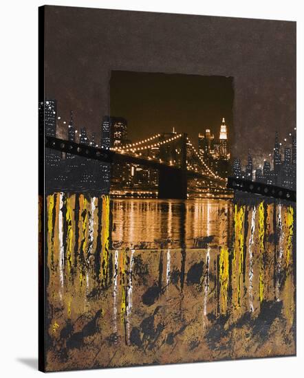 Brooklyn Bridge at Night-Mauro Baiocco-Stretched Canvas