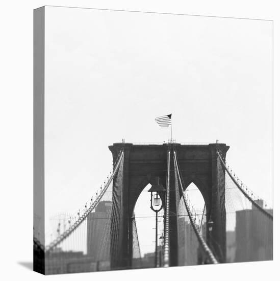 Brooklyn Bridge bw-Tracey Telik-Stretched Canvas