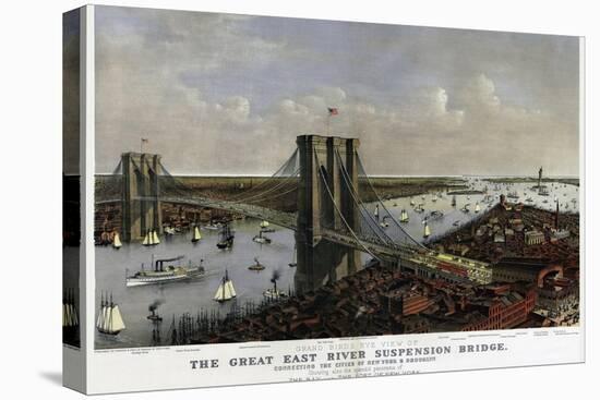 Brooklyn Bridge By Currier and Ives 1885-Vintage Lavoie-Premier Image Canvas