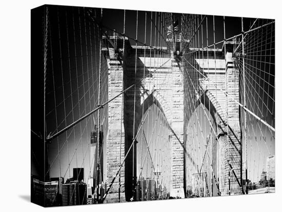Brooklyn Bridge, Manhattan, New York, White Frame, Full Size Photography-Philippe Hugonnard-Stretched Canvas