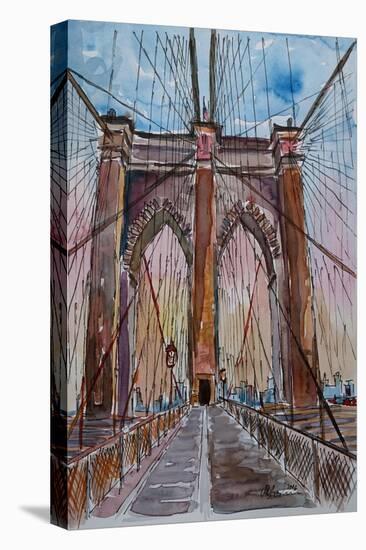 Brooklyn Bridge New York City Pedestrian Walk-Markus Bleichner-Stretched Canvas