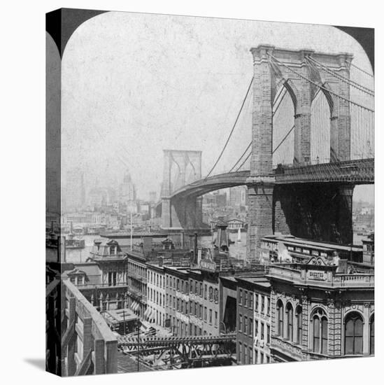 Brooklyn Bridge, New York, USA, 1901-Underwood & Underwood-Premier Image Canvas