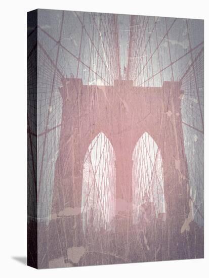 Brooklyn Bridge Red-NaxArt-Stretched Canvas