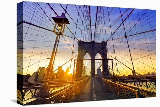 Brooklyn Bridge Sunset New York Manhattan Skyline NY NYC USA-holbox-Premier Image Canvas
