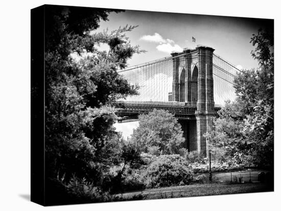 Brooklyn Bridge View of Brooklyn Park, B/W, Manhattan, New York, United States-Philippe Hugonnard-Premier Image Canvas