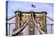 Brooklyn Bridge with Flag-Bill Carson Photography-Stretched Canvas