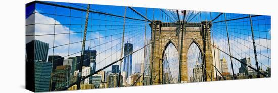 Brooklyn Bridge with Freedom Tower, New York City, New York State, USA-null-Stretched Canvas