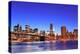 Brooklyn Bridge with New York City Manhattan Downtown Skyline at Dusk Illuminated over East River W-Songquan Deng-Premier Image Canvas