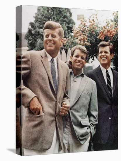 Brothers, John F. Kennedy, Robert Kennedy, and Ted Kennedy, Right, in Hyannis Port, Massachusetts-null-Premier Image Canvas