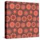 Brown and Orange Doodle Seamless Flower Pattern-nad_o-Stretched Canvas