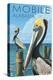 Brown Pelican - Mobile, Alabama-Lantern Press-Stretched Canvas