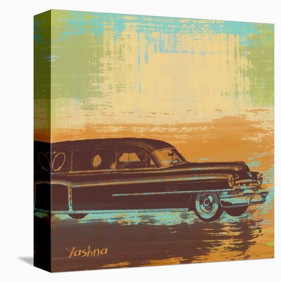 Brown Retro Car I-Yashna-Stretched Canvas