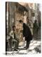 Browsers at a Sidewalk Bookstall, 1800s-null-Premier Image Canvas