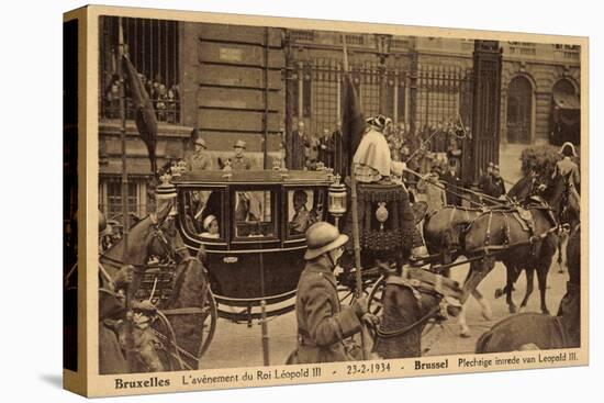 Brüssel, König Leopold Iii, Kutsche, Empfang 1934-null-Premier Image Canvas