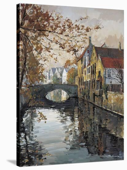 Brugge Reflections-Robert Schaar-Stretched Canvas