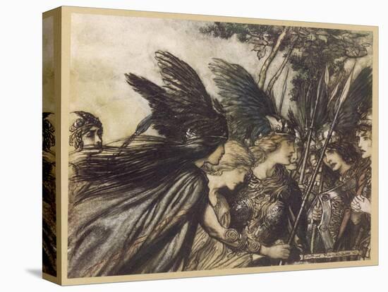 Brunnhilde and Valkyries-Arthur Rackham-Premier Image Canvas