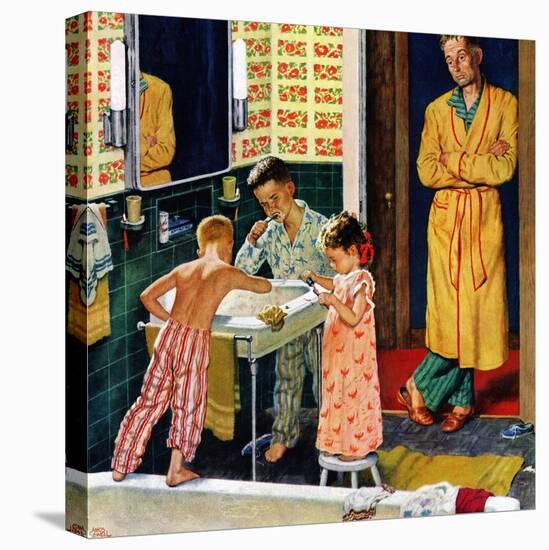 "Brushing Their Teeth", January 29, 1955-Amos Sewell-Premier Image Canvas