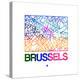 Brussels Watercolor Street Map-NaxArt-Stretched Canvas