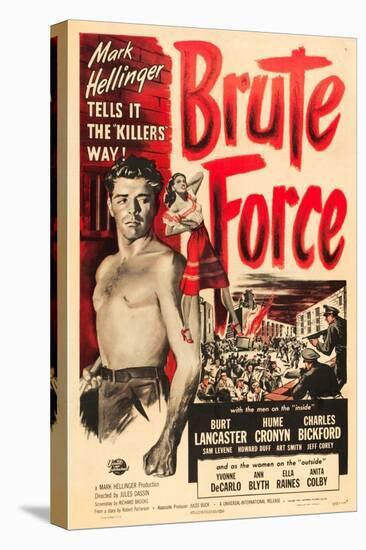 Brute Force, Burt Lancaster, Yvonne De Carlo, 1947-null-Stretched Canvas