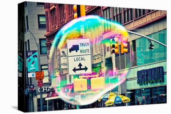 Bubble Floating in NYC-null-Stretched Canvas