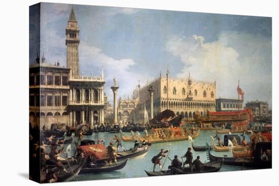 Buccentoro's Return to the Pier at the Doges' Palace, 1730S-Canaletto-Premier Image Canvas
