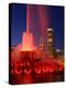 Buckingham Fountain illuminated at night, Chicago, Illinois, USA-Alan Klehr-Premier Image Canvas