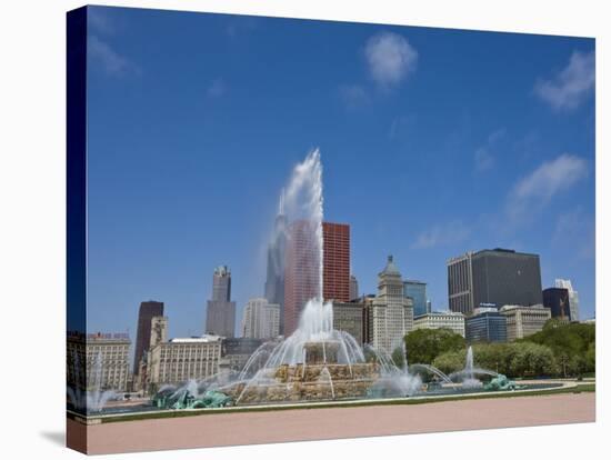 Buckingham Fountain in Grant Park with Skyline Beyond, Chicago, Illinois, USA-Amanda Hall-Premier Image Canvas