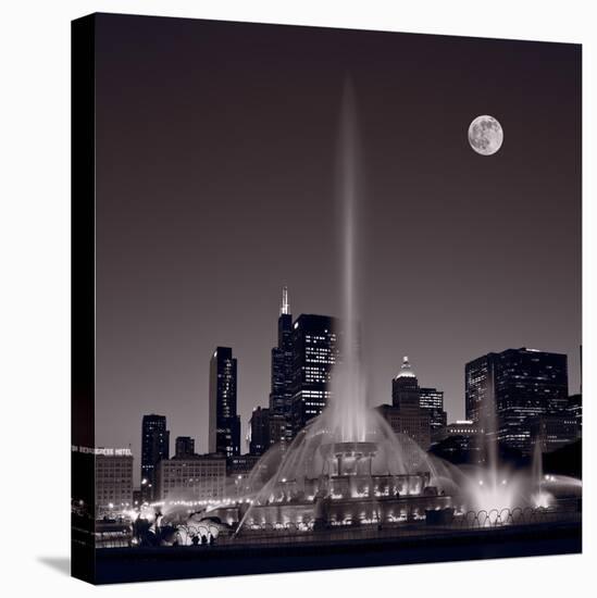 Buckingham Fountain Nightlight Chicago BW-Steve Gadomski-Premier Image Canvas