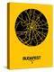 Budapest Street Map Yellow-NaxArt-Stretched Canvas