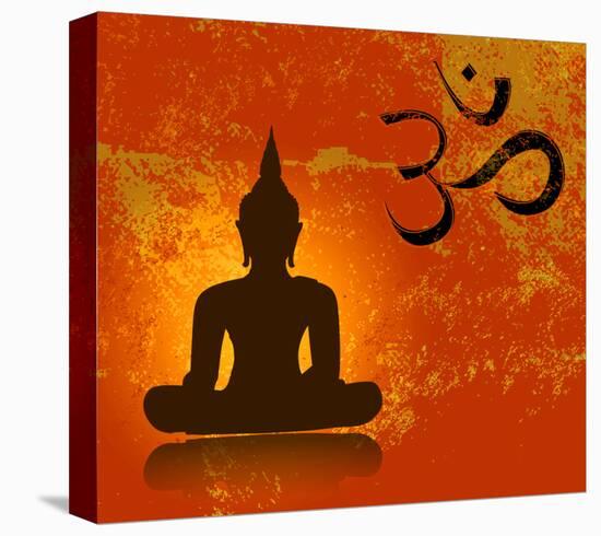 Buddha and Om Symbol-null-Stretched Canvas