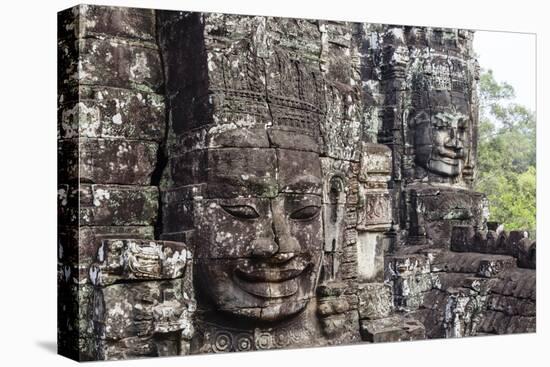 Buddha Face Carved in Stone at the Bayon Temple, Angkor Thom, Angkor, Cambodia-Yadid Levy-Premier Image Canvas